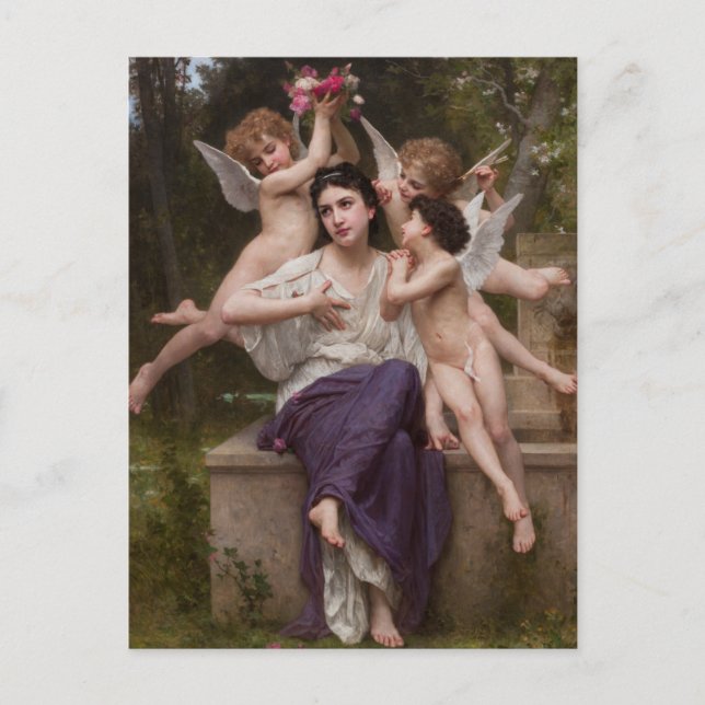 Dream of Spring, Rêve de Printemps by Bouguereau Postcard (Front)