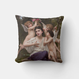 Dream of Spring, Rêve de Printemps by Bouguereau Throw Pillow