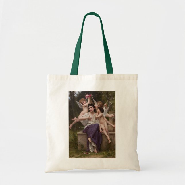 Dream of Spring, Rêve de Printemps by Bouguereau Tote Bag (Front)