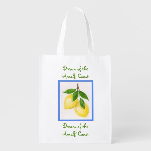 Dream of the Amalfi Coast Reusable Grocery Bag (Front)