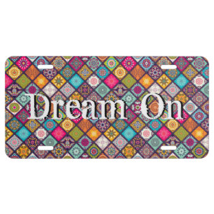 Dream On Hippie style License Plate