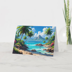 Dream On, Tropical Paradise, Letterpress Thank You Card