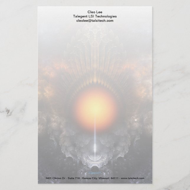 Dream Orb Fractal Art Stationery (Front)