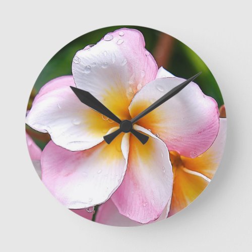 Dream Palette Franjipani flower Round Clock