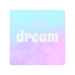 "Dream" Pastel Abstract Clouds Metal Print