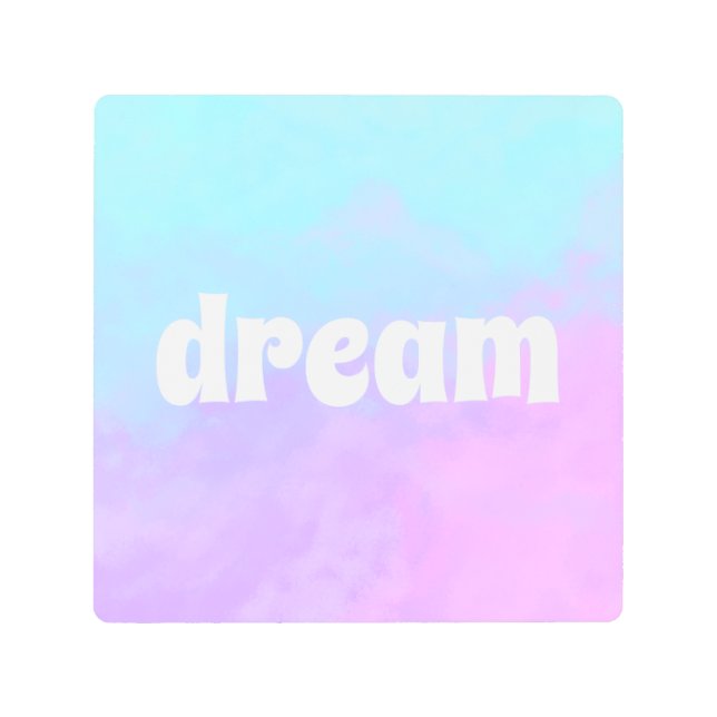 "Dream" Pastel Abstract Clouds Metal Print (Front)