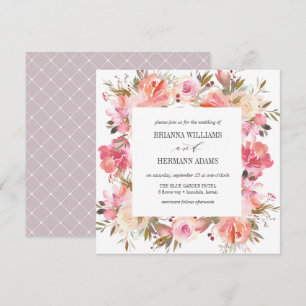 Dream Pink   Fancy Spring Floral Diamond Wedding Invitation