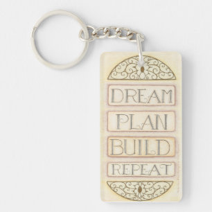 Dream Plan Build Repeat Key Chain