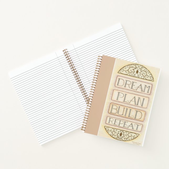 Dream Plan Build Repeat Spiral Notebook (Inside)