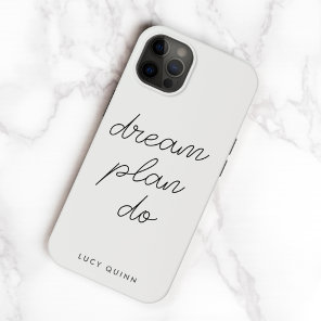 Dream Plan Do | Modern Minimalist Simple Gray Case-Mate iPhone 14 Case