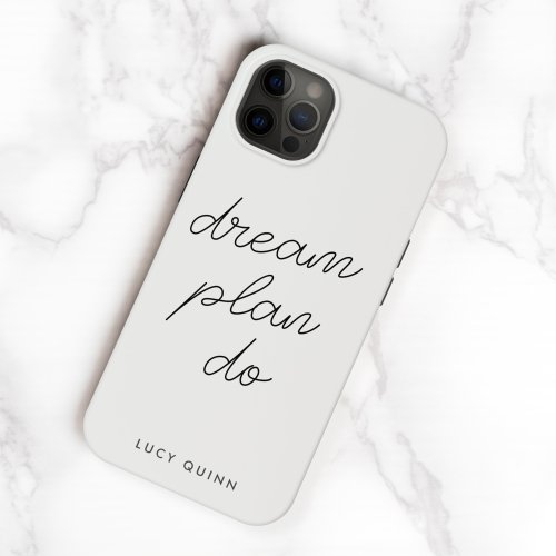 Dream Plan Do  Modern Minimalist Simple Gray Case_Mate iPhone 14 Case