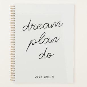 Dream Plan Do Modern Minimalist Simple Gray Planner