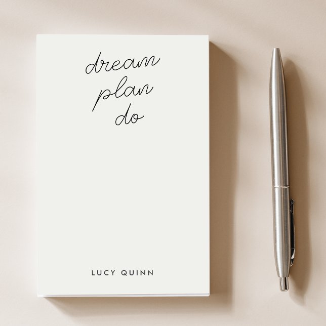 Dream Plan Do | Modern Minimalist Simple Gray Post-it Notes (Creator Uploaded)