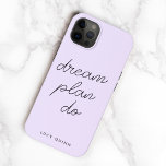 Dream Plan Do Pastel Lilac Purple Modern Feminine Case-Mate iPhone 14 Case<br><div class="desc">A simple phone case with informal causal handwritten script typography quote "dream plan do" in black on a lilac purple background. The text can easily be personalized for a design especially for you! The perfect inspirational gift or accessory for any purpose!</div>
