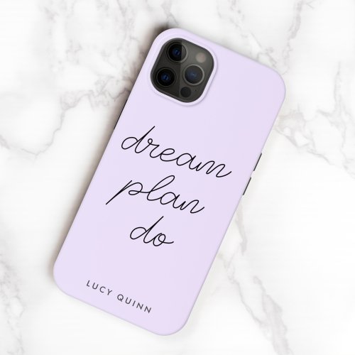 Dream Plan Do Pastel Lilac Purple Modern Feminine Case_Mate iPhone 14 Case
