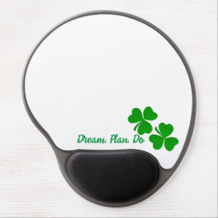 Dream Plan. Do. Small Shamrocks Clover Gel Mouse Pad
