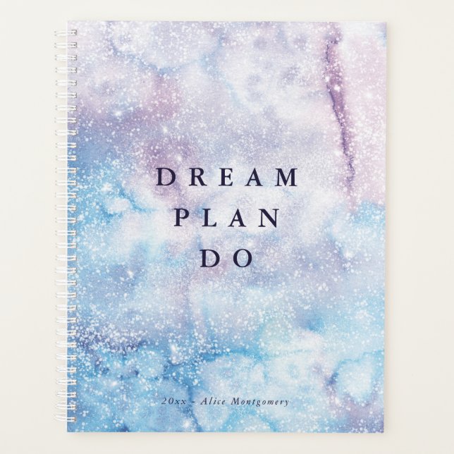 Dream, Plan, Do - Watercolor Purple Universe Planner (Front)