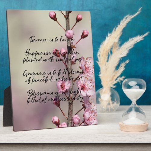 Dream Poem Cherry Blossom Flowers Plaque