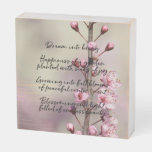Dream Poem Cherry Blossom Flowers Wooden Box Sign at Zazzle
