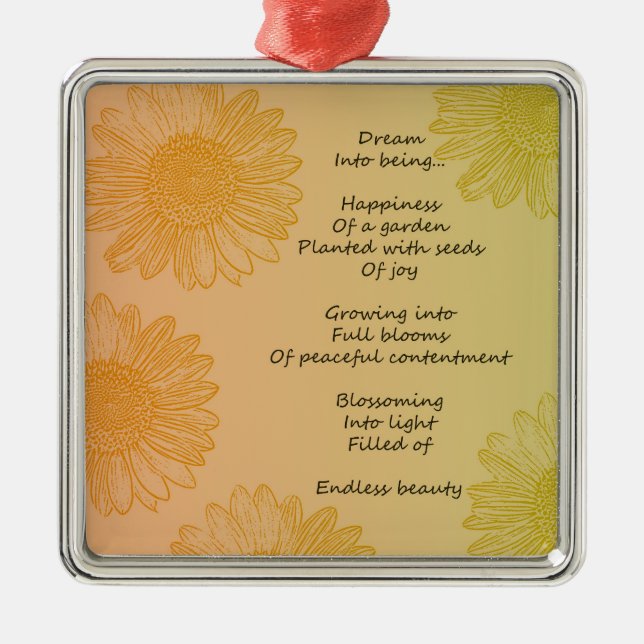 Dream Poem Metal Ornament (Front)