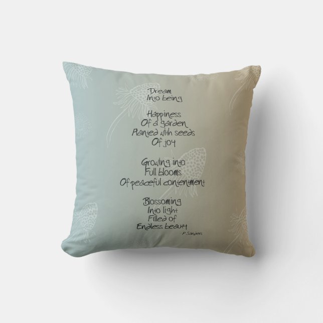 Dream Poem Throw Pillow (Front)