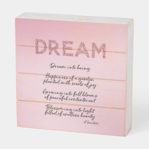 Dream Poem Wooden Box Sign