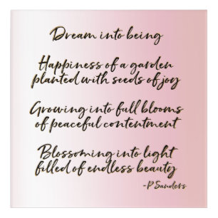 Dream Poem (written by me) Acrylic Print