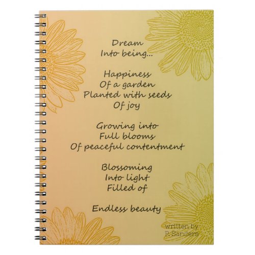 Dream Poem (written by me) Notebook