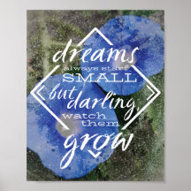 Dream quote inspirational poster dream big gift
