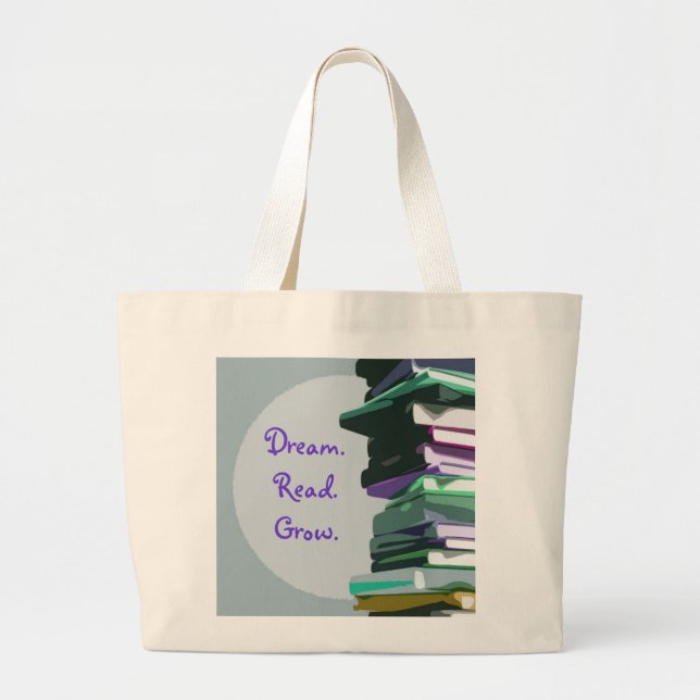Dream. Read. Grow. Book Stack - Bag (Front)