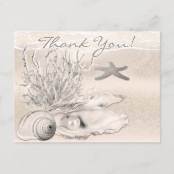 Dream Shore Beach Sepia Thank You Postcard by Wedding_Trends at Zazzle