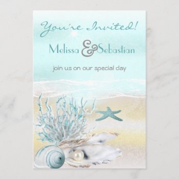 Dream Shore Beach Teal Wedding Invite by Wedding_Trends at Zazzle