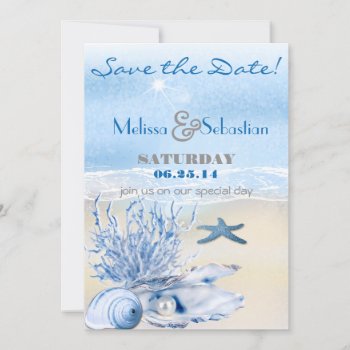 Dream Shore Beach Very Blue Weddingsave The Date Save The Date by Wedding_Trends at Zazzle