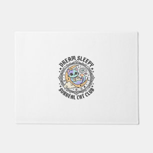 Dream Sleepy Surreal Cat Funny Cat Lover Design -  Doormat
