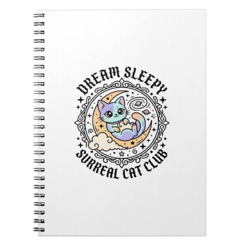 Dream Sleepy Surreal Cat Funny Cat Lover Design -  Notebook