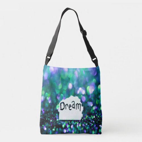 Dream Sparkle Teal Blue Glitter Crossbody Bag