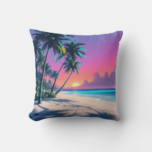 Dream Sunset Beach Throw Pillow