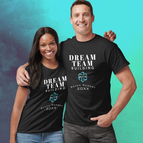 Dream Team Building Black and White Logo Employee T_Shirt