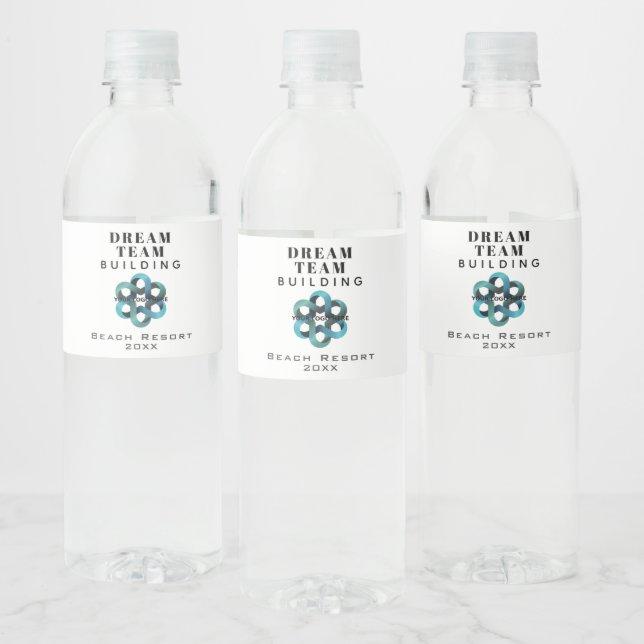 Dream Team Building Insert Company Logo Water Bottle Label (Bottles)