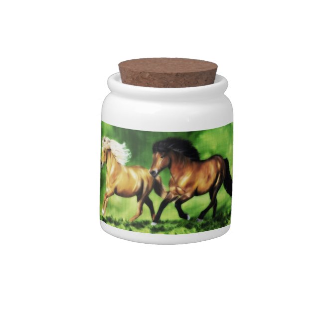 Dream Team of Icelandic Horses Candy Jar (Left)