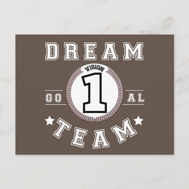 Dream Team One Vision One Goad Teamwork Office Postcard (Front)