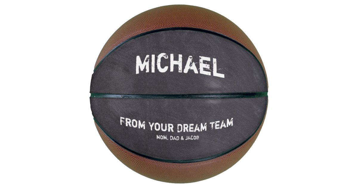 Dream Team Personalized Name Chalkboard Etching Basketball