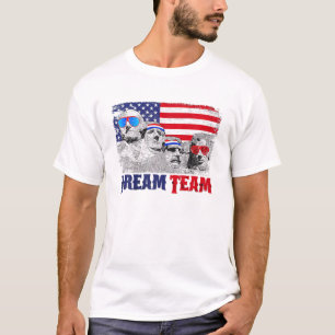 Dream Team Presidents Mount Rushmore 4Th Of July F T-Shirt