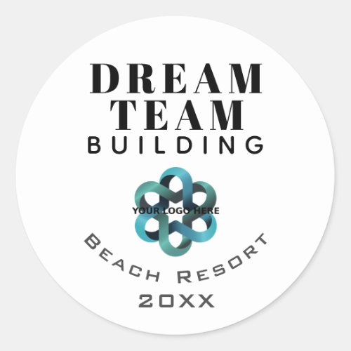 Dream Team Team Building Company Logo Employee Classic Round Sticker