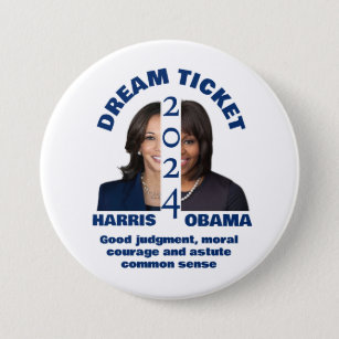 Dream Ticket HARRIS OBAMA 2024 Button
