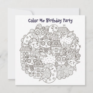 *~* Dream Time Customizable COLOR ME Birthday Invitation