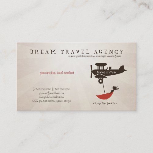 Dream Travel Agency business card
