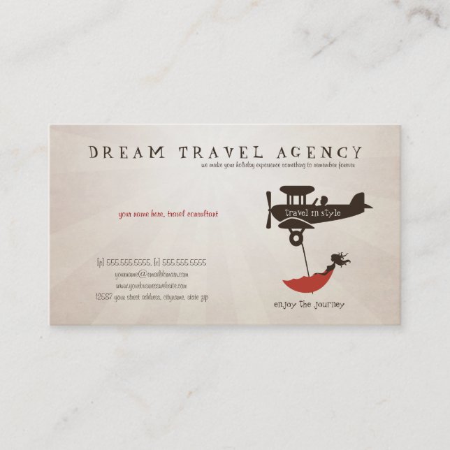 Dream Travel Agency business card (Front)