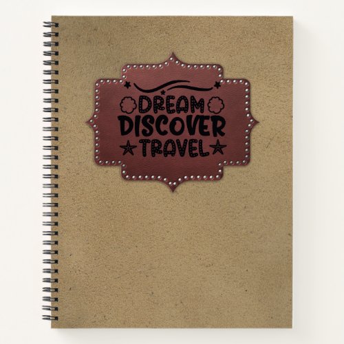 Dream Travel Journal Brown Leather Spiral Notebook