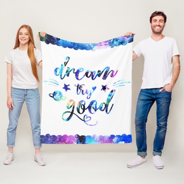Dream. Try. Do Good. Fleece Blanket (In Situ)